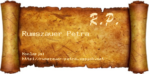Rumszauer Petra névjegykártya